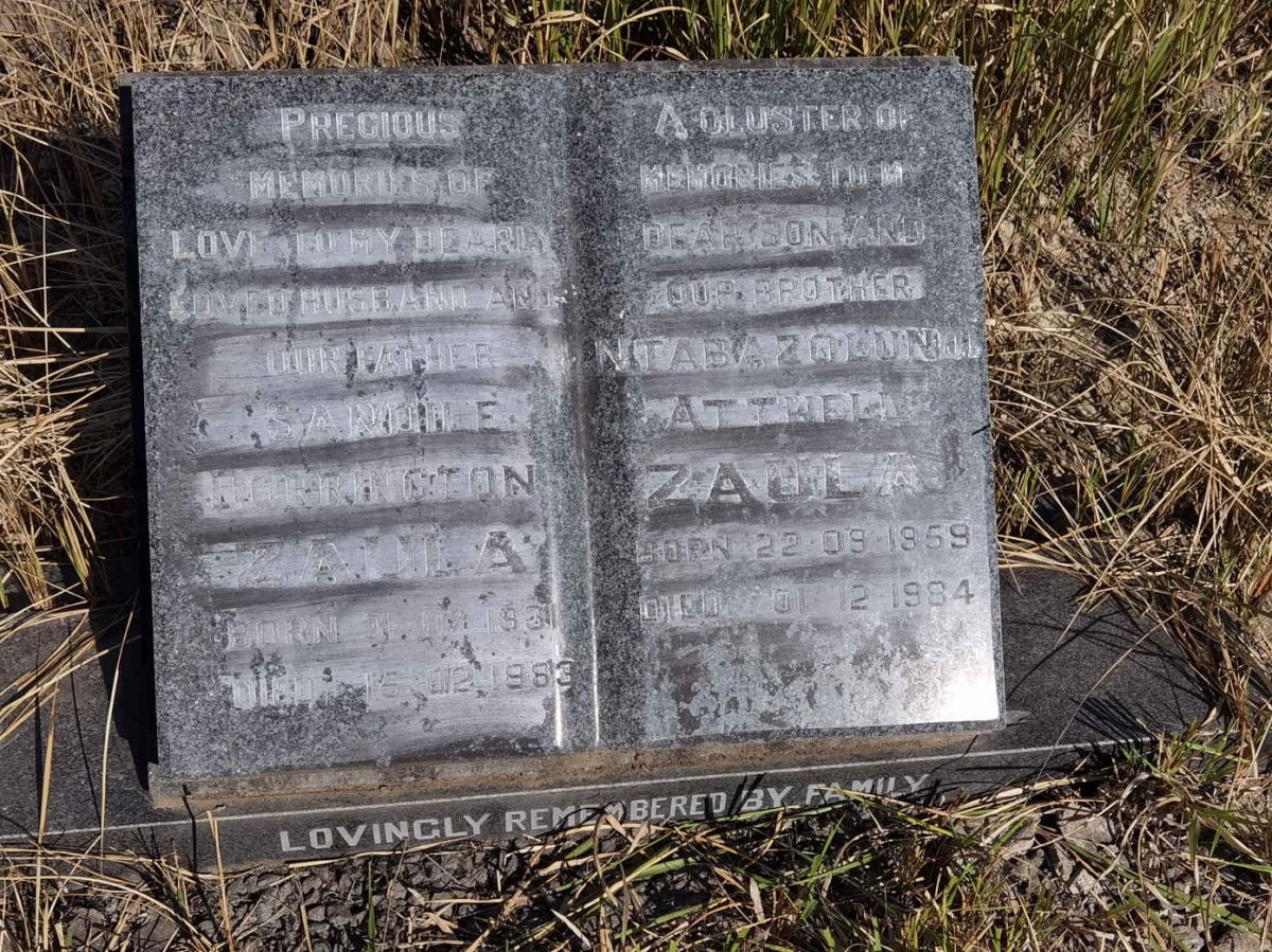 ZAULA Sandile Dorrington 1931-1983 :: ZAULA Ntaba Zolun Attwell 1959-1984
