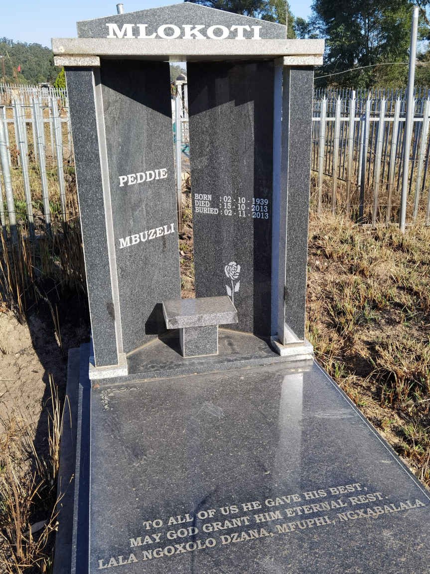 MLOKOTI Peddie Mbuzeli 1939-2013