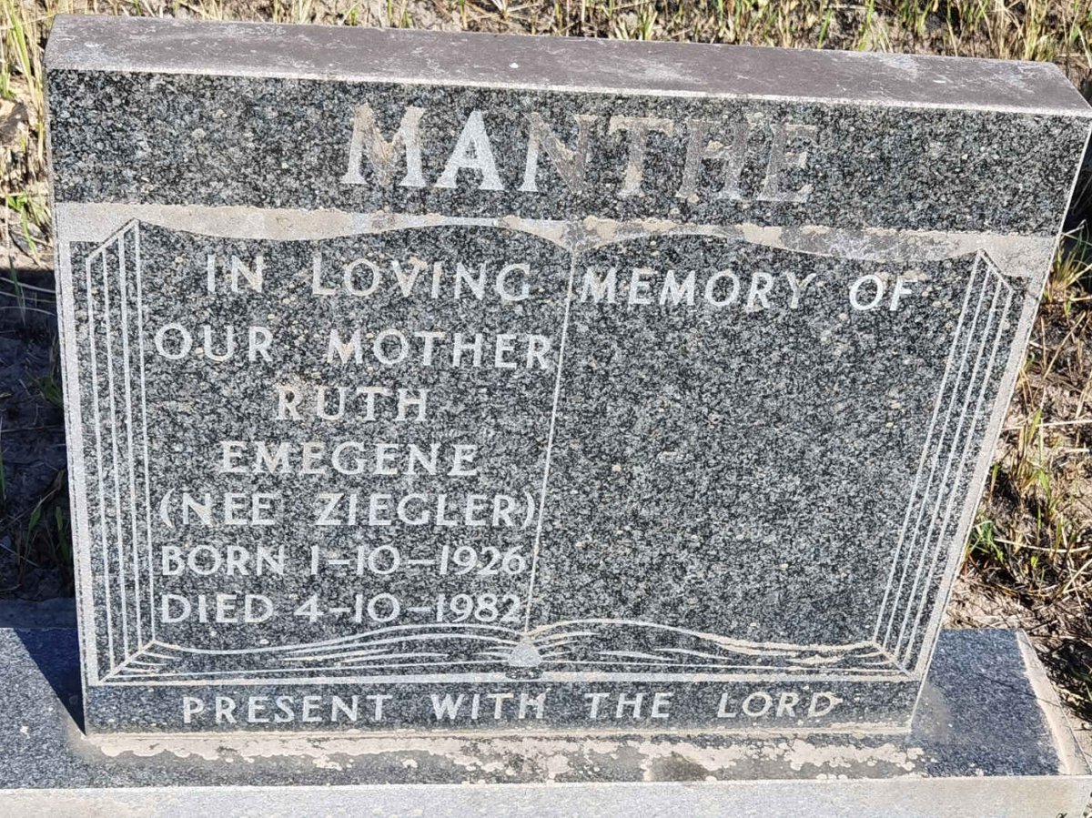 MANTHE Ruth Emegene nee ZIEGLER 1926-1982