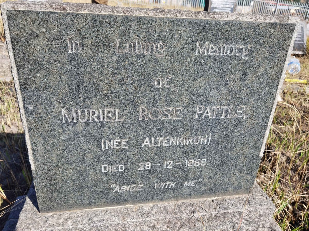 PATTLE Muriel Rose nee ALTENKIRCH -1958