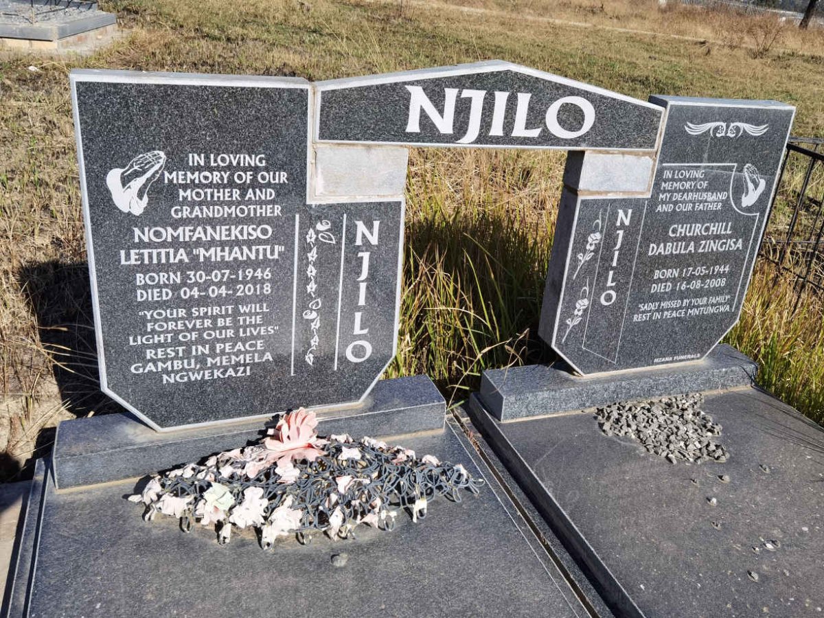NJILO Churchill Dabula Zingisa 1944-2008 &amp; Nomfanekiso Letitia1946-2018