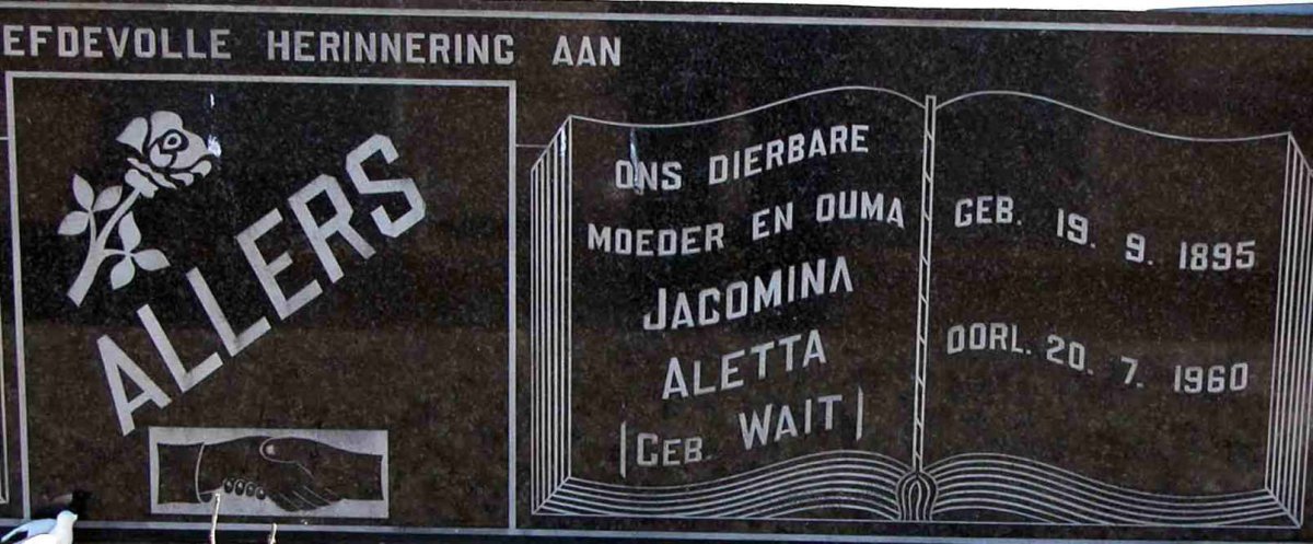 ALLERS Nicholaas Jacobus 1893-1970 &amp; Jacomina Aletta WAIT 1895-1960