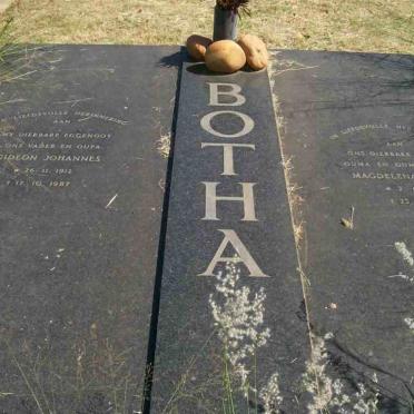 BOTHA Gideon Johannes 1912-1987 &amp;  Magdalena Jacoba 1918-1992