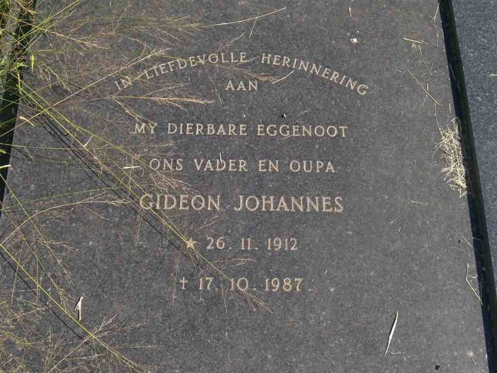 BOTHA  Gideon Johannes 1912-1987