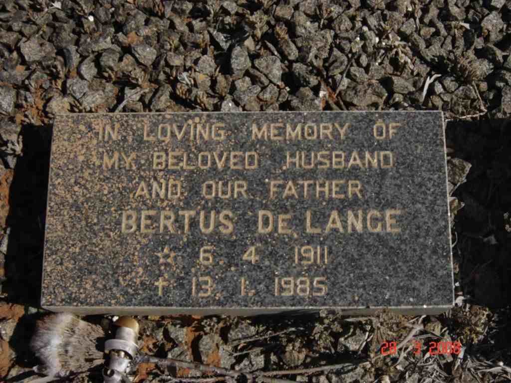 LANGE Bertus, de 1911-1985