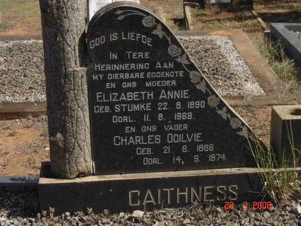 CAITHNESS Charles Ogilvie 1886-1974 &amp; Elizabeth Annie STUMKE 1890-1969