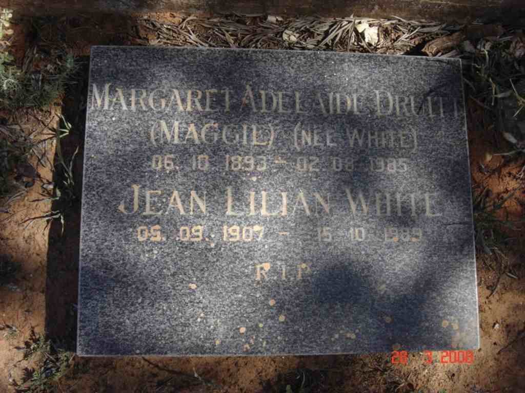 DRUITT Margaret Adelaide 1893-1985 :: WHITE Jean Lilian 1907-1989