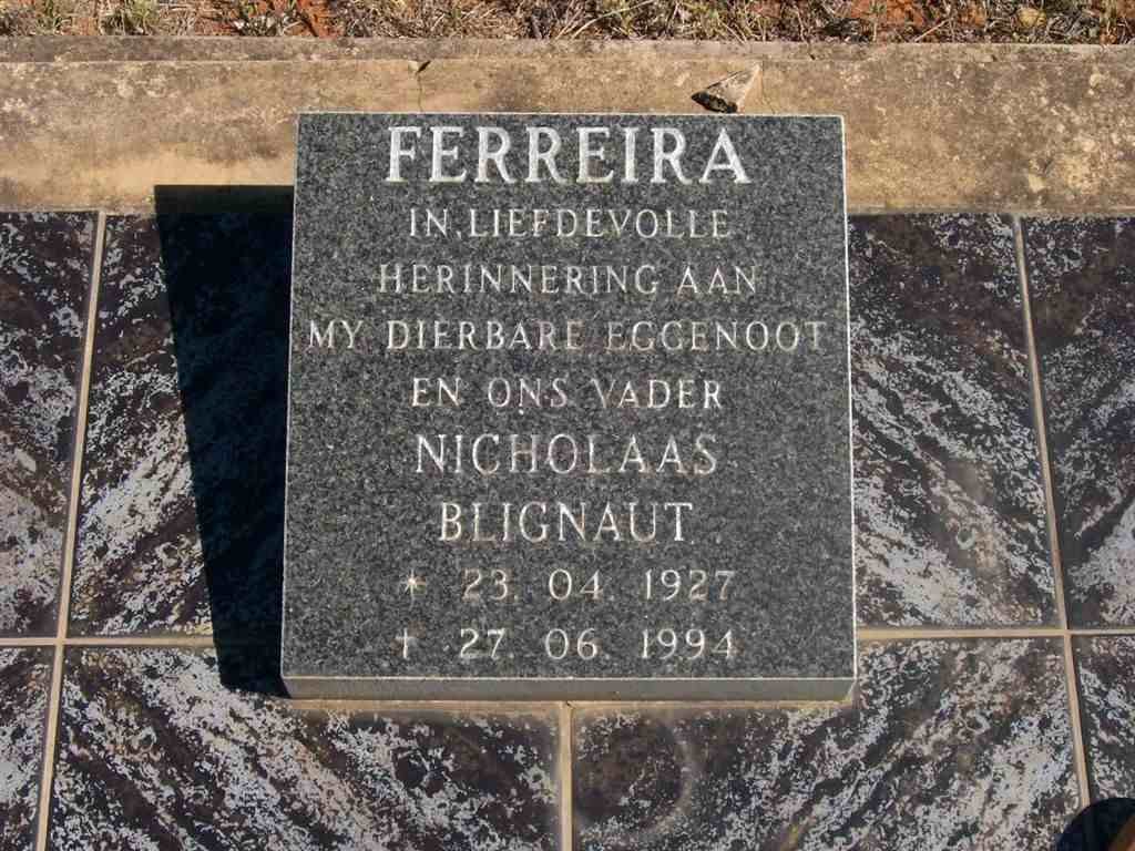 FERREIRA Nicholaas Blignaut 1927-1994