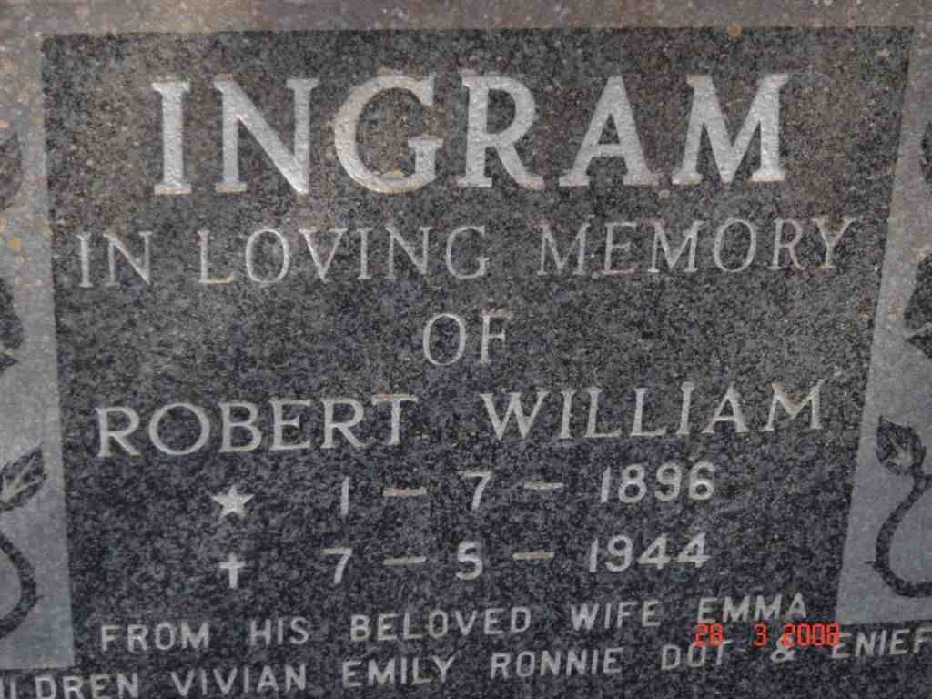 INGRAM Robert William 1896-1944