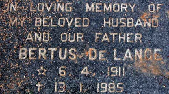 LANGE Bertus, de 1911-1985