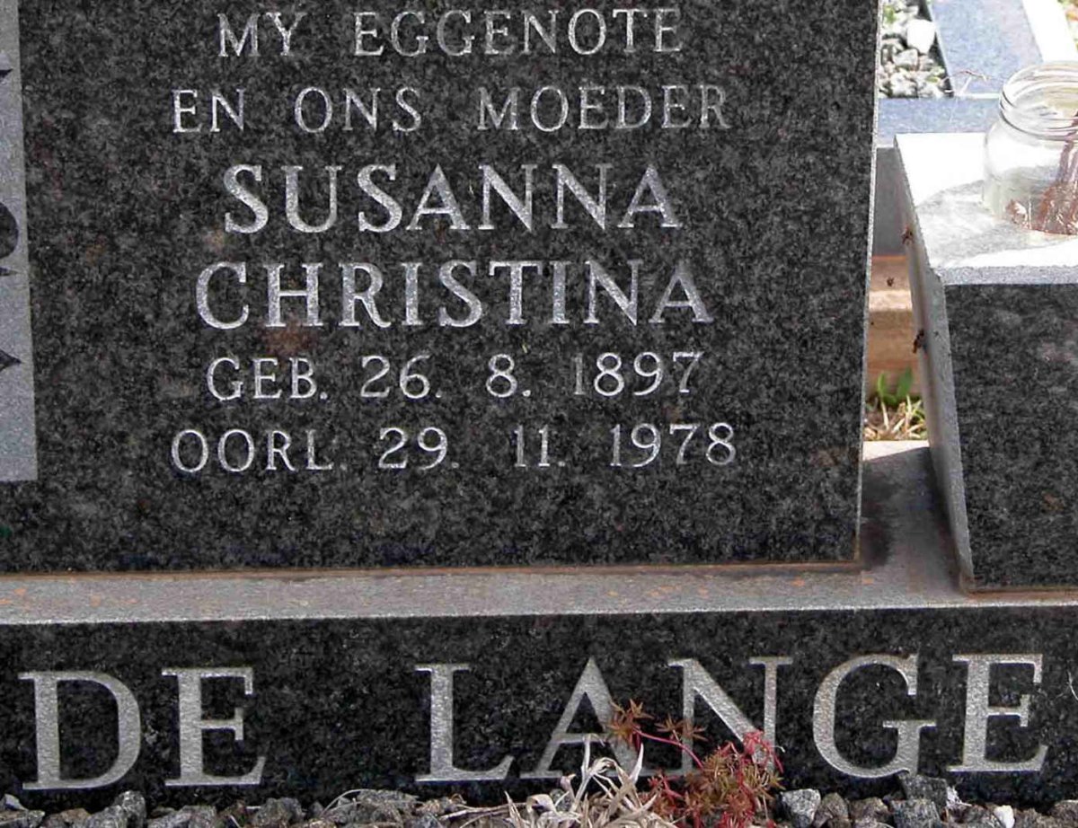 LANGE Susanna Christina, de 1897-1978