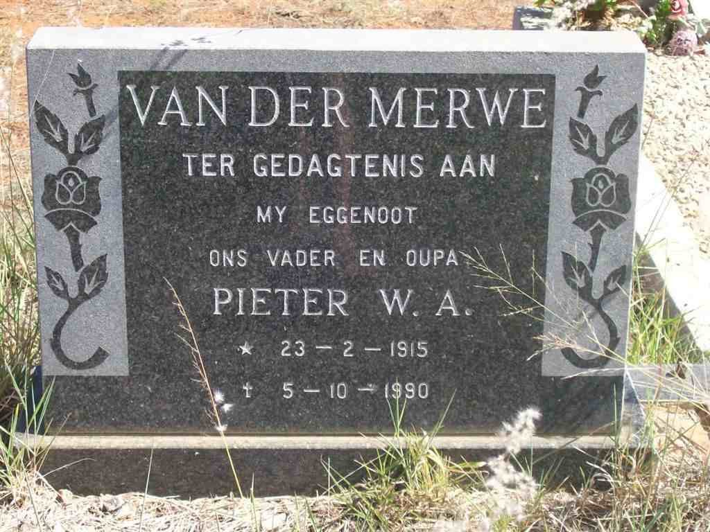 MERWE Pieter W.A., van der 1915-1990
