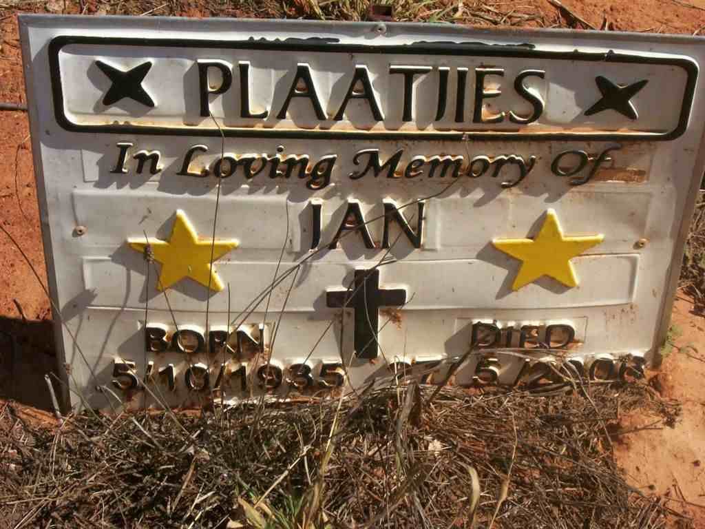 PLAATJIES Jan 1935-2006