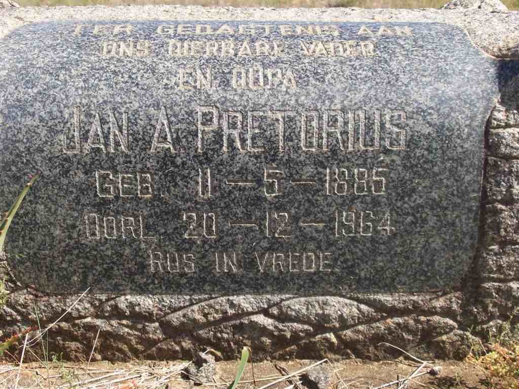 PRETORIUS Jan. A. 1885-1964
