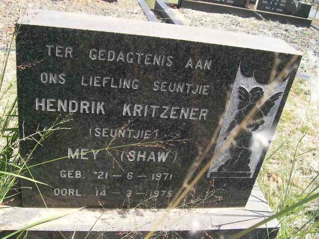 SHAW Hendrik Kritzener Mey 1971-1975
