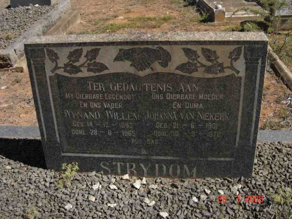 STRYDOM Wynand Willem 1893-1965 &amp; Johanna VAN NIEKERK 1901-1976