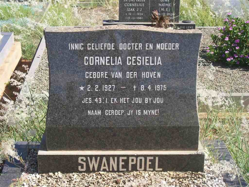 SWANEPOEL Cornelia Gesielia nee VAN DER HOVEN 1927-1975