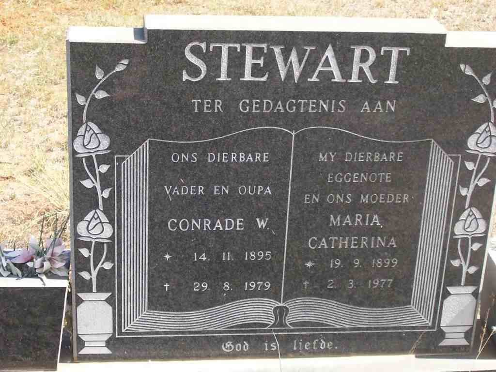 STEWART Conrade W. 1895-1979 &amp; Maria Catherina 1899-1977