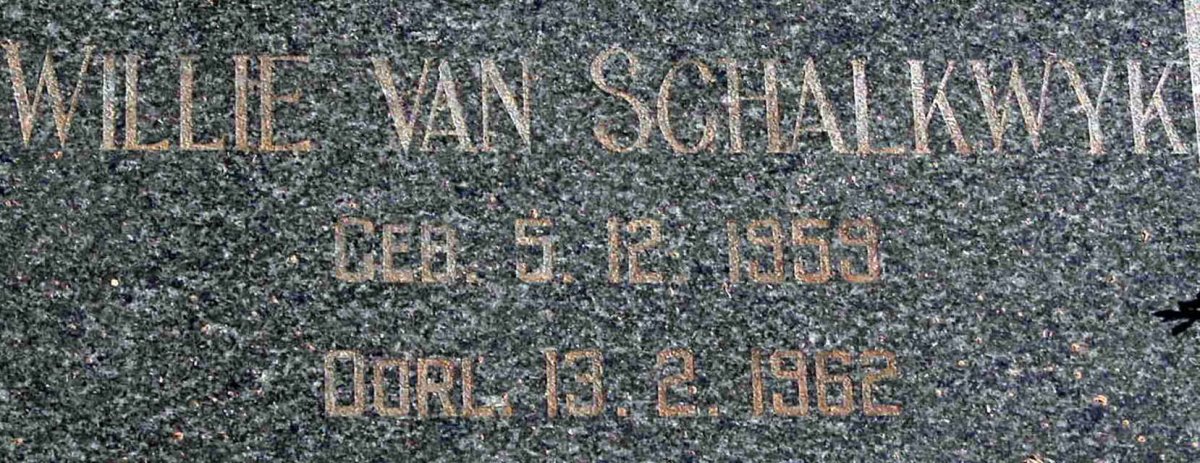 SCHALKWYK Willie, van 1959-1962
