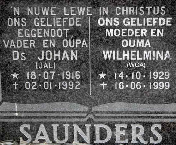 SAUNDERS J.A.L. 1916-1992 &amp; W.C.A. 1929-1999