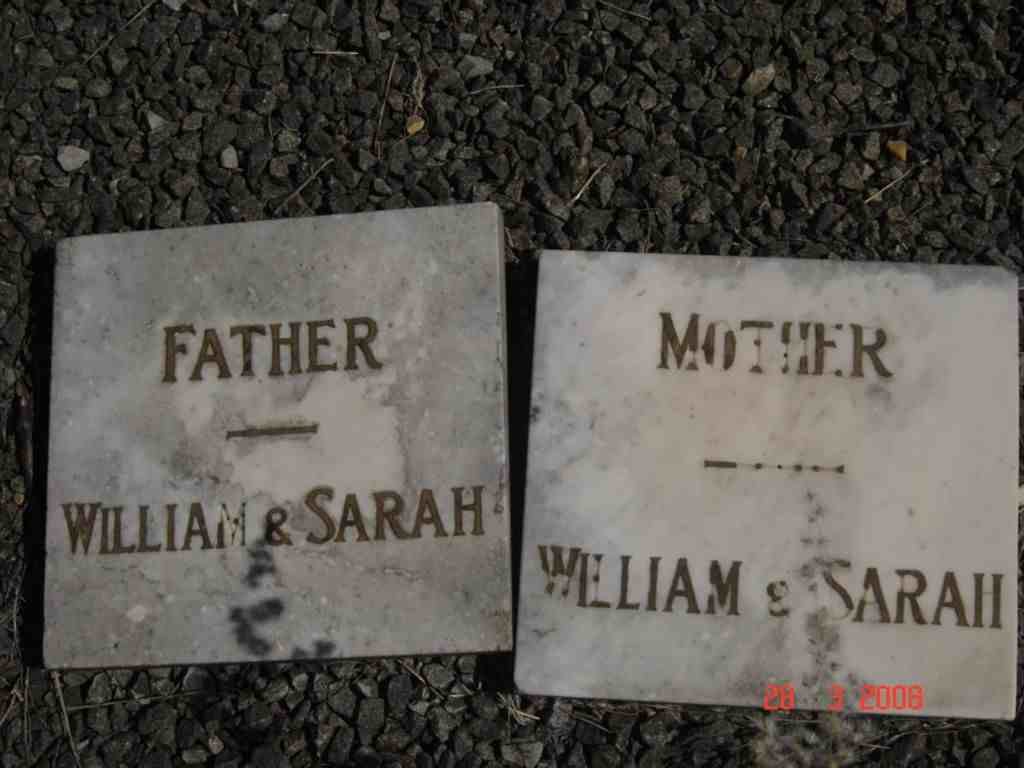 STUMKE  William &amp; Sarah
