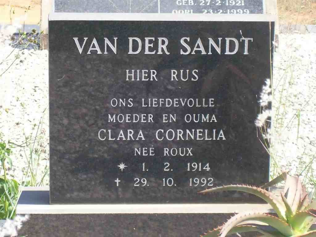 SANDT Clara Cornelia, van der nee ROUX 1914-1992