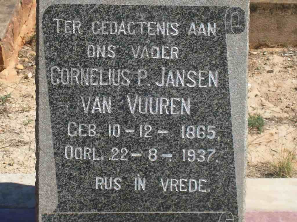 VUUREN Cornelius P., Jansen van 1865-1937