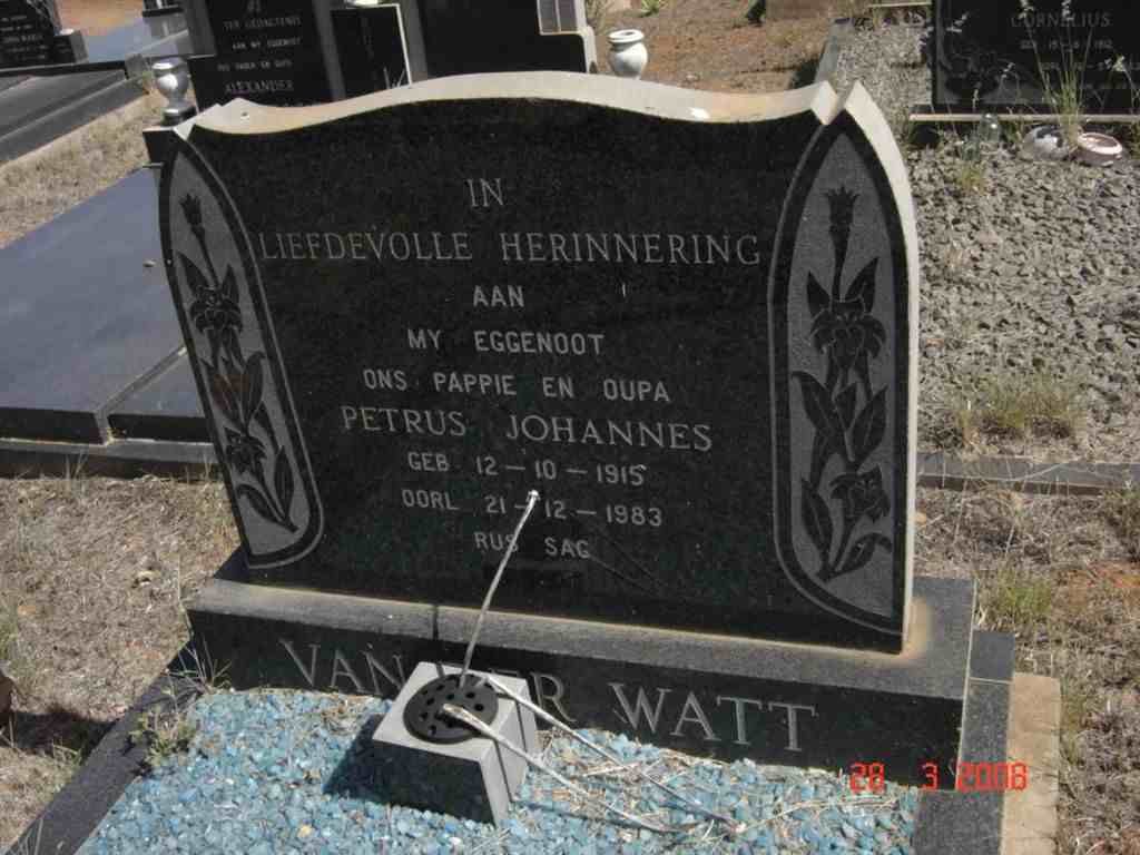 WATT Petrus Johannes, van der 1915-1983