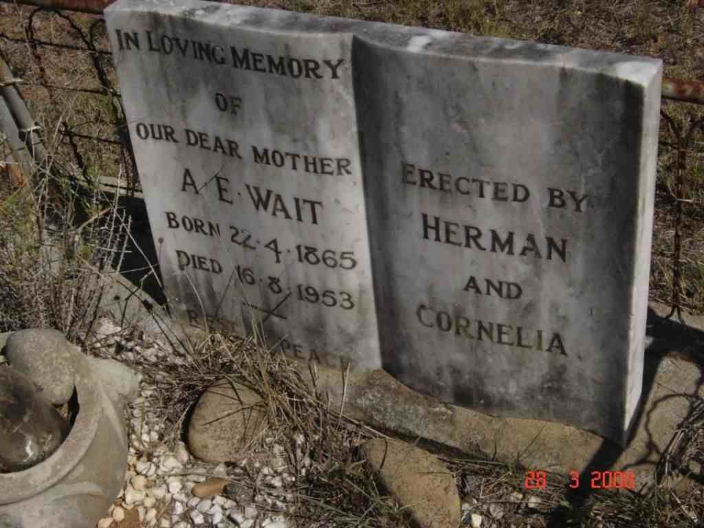 WAIT A.E. 1865-1953