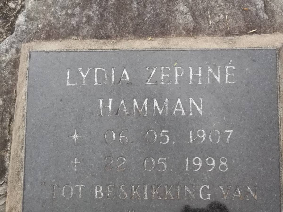HAMMAN Lydia Zéphné 1907-1998 