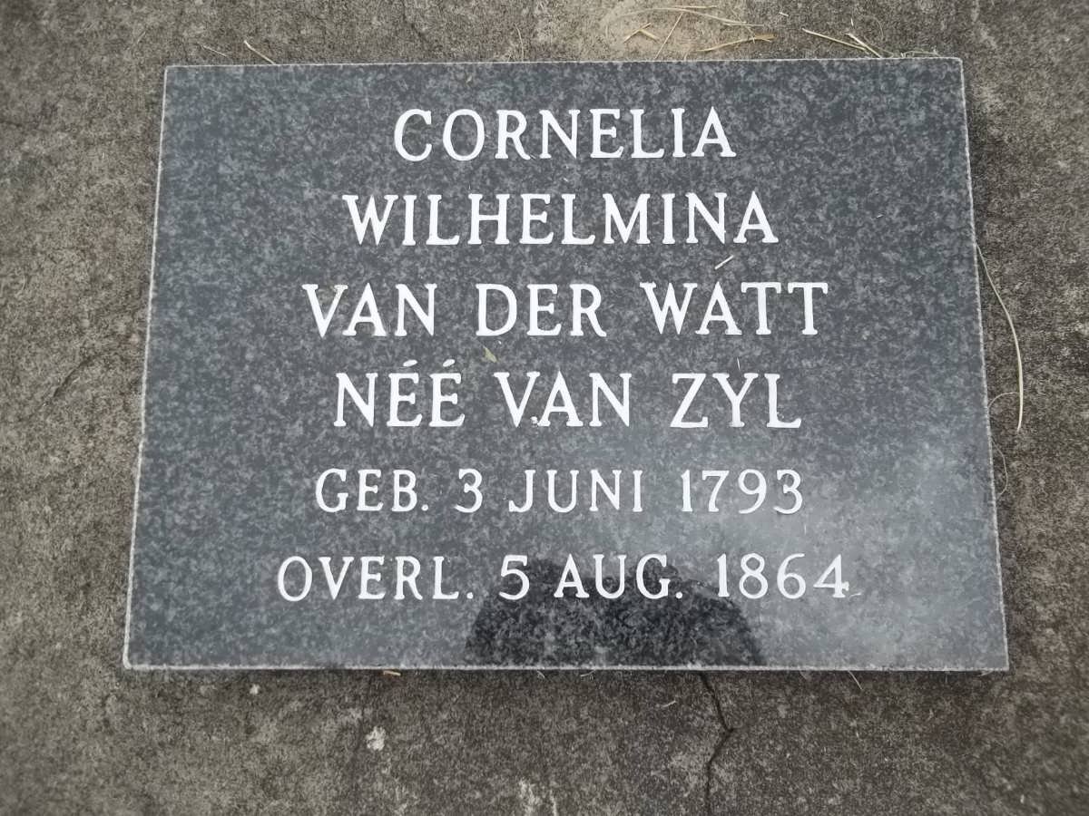WATT Cornelia Wilhelmina, van der nee VAN ZYL 1793-1864