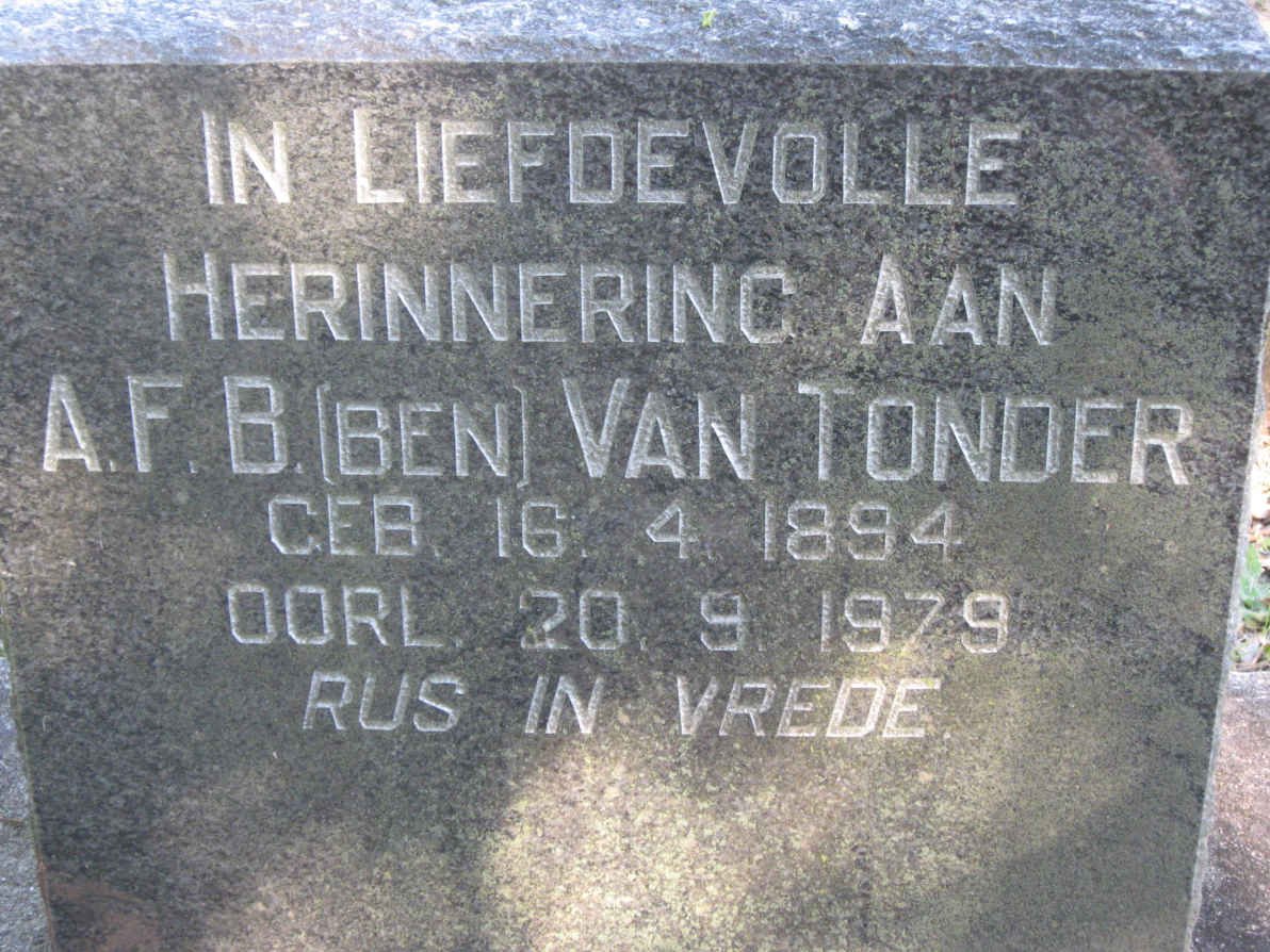 TONDER A.F.B., van 1894-1979