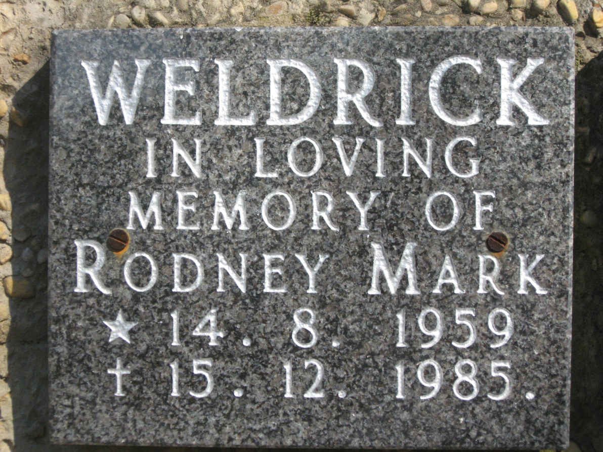 WELDRICK Rodney Mark 1959-1985
