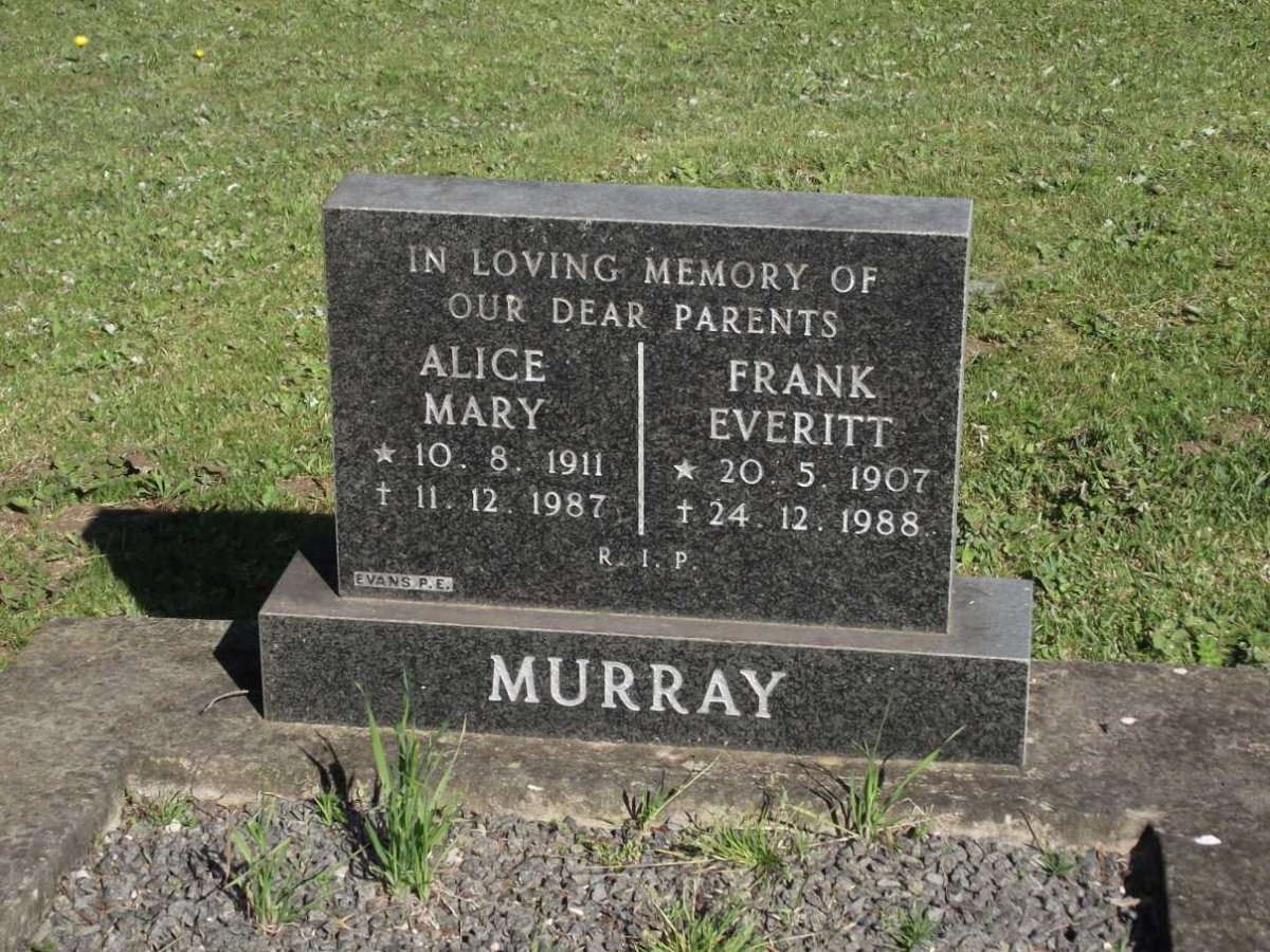MURRAY Frank Everitt 1907-1988 &amp; Alice Mary 1911-1987