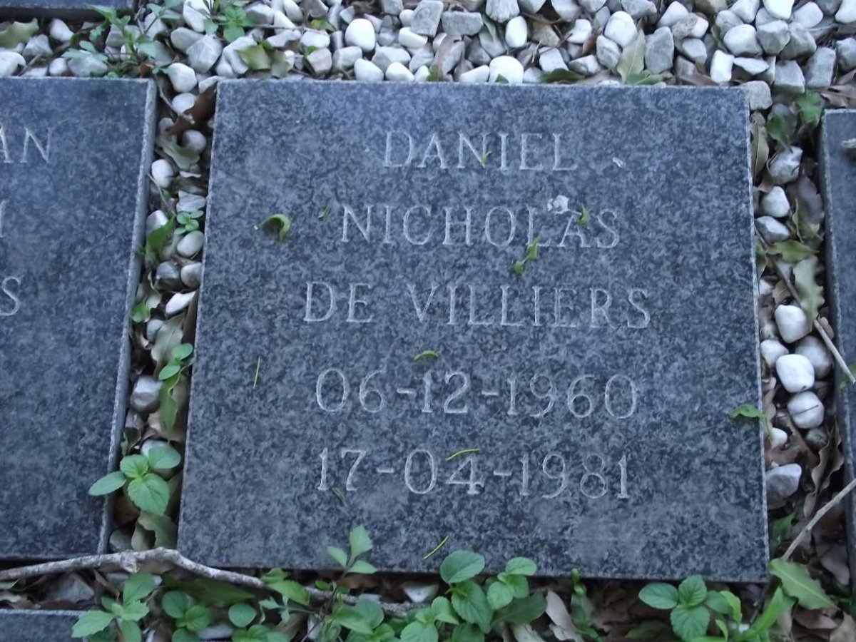 VILLIERS Daniel Nicholas, de 1960-1981