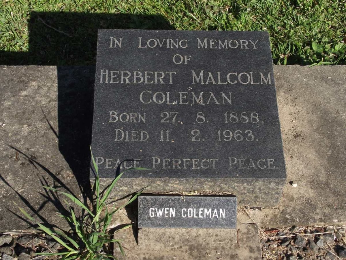 COLEMAN Herbert Malcolm 1888-1963 &amp; Gwen