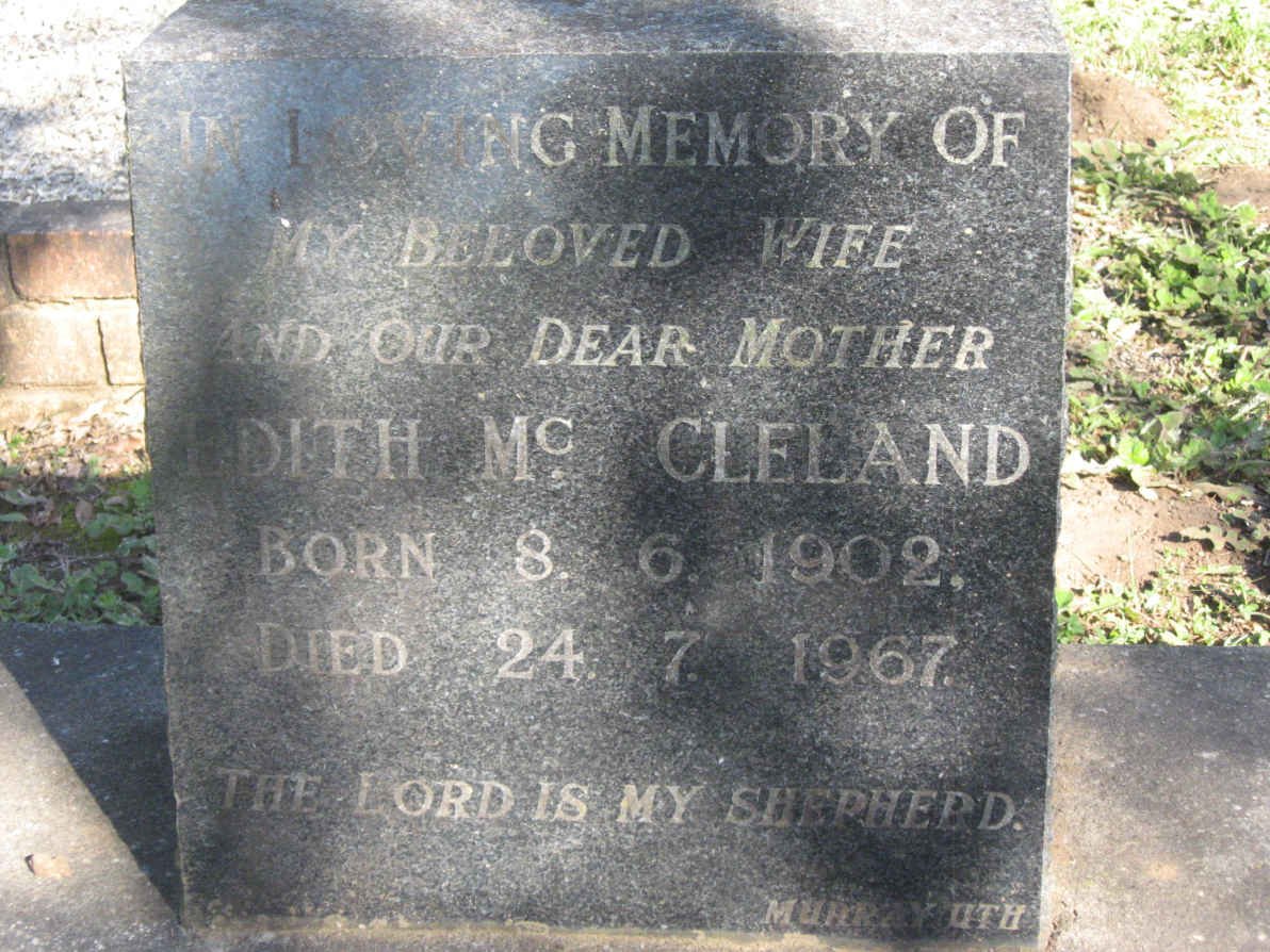 Mc CLELAND Edith 1902-1967