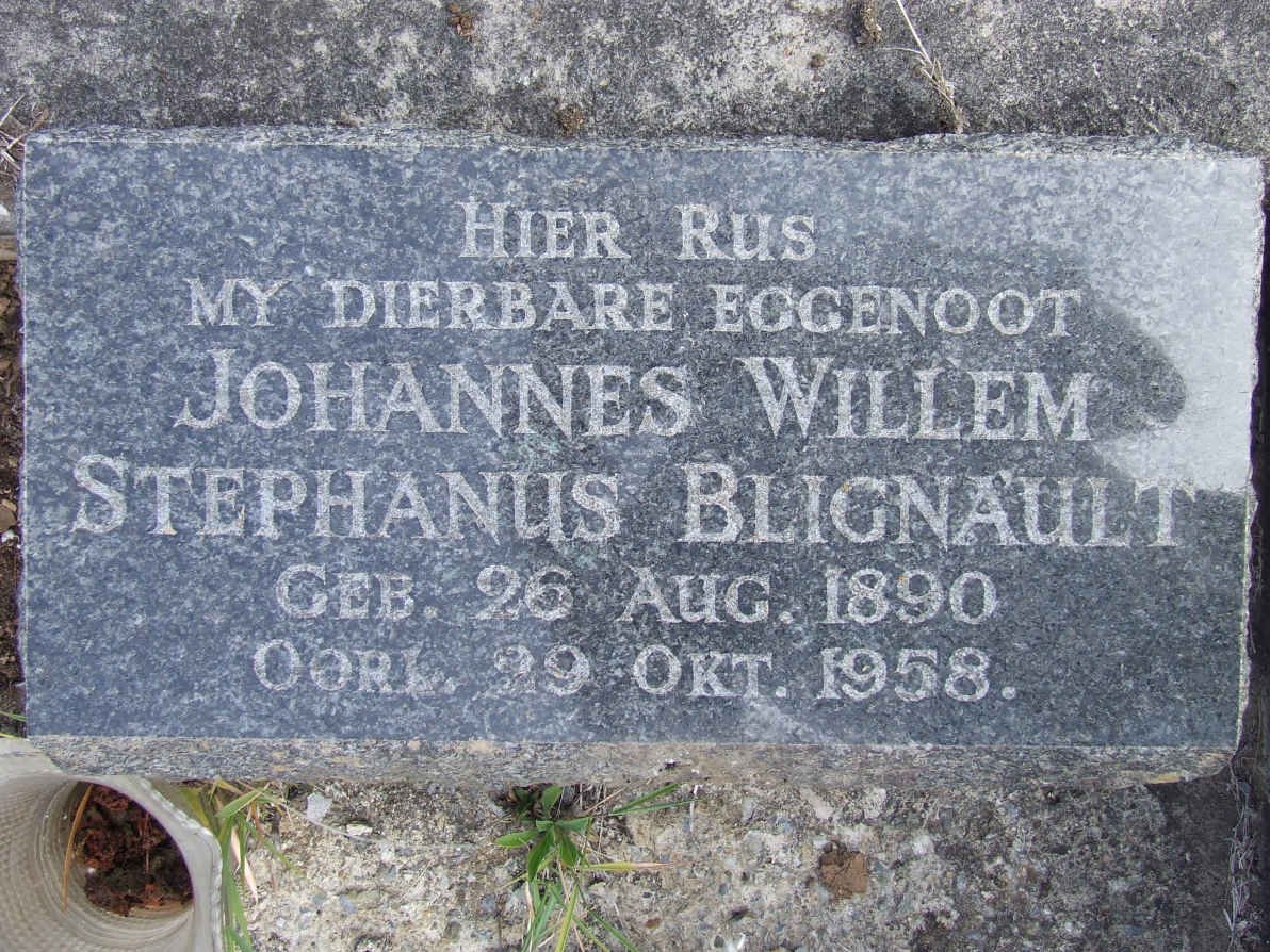 BLIGNAULT Johannes Willem Stephanus 1890-1958