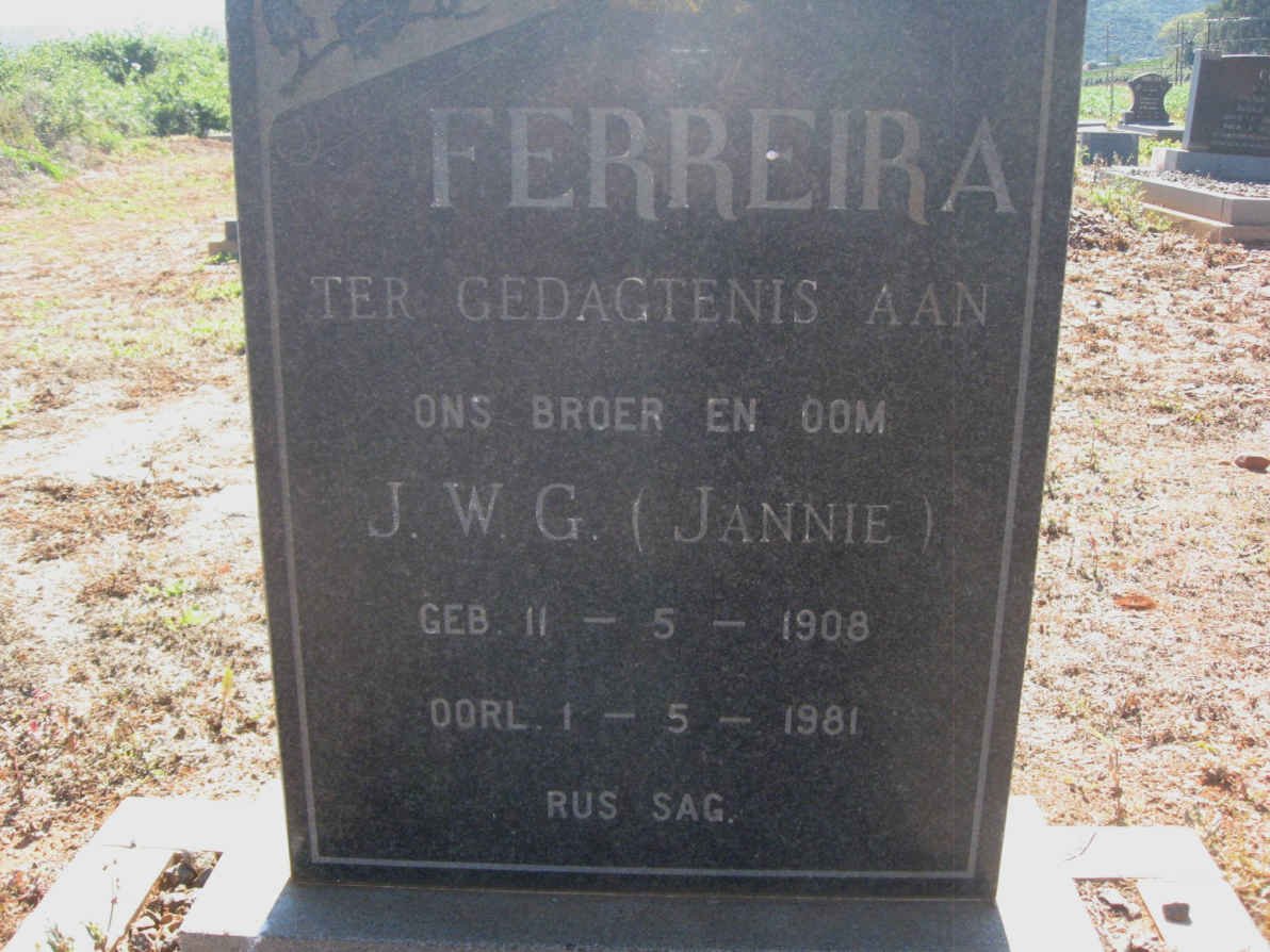 FERREIRA J.W.G. 1908-1981