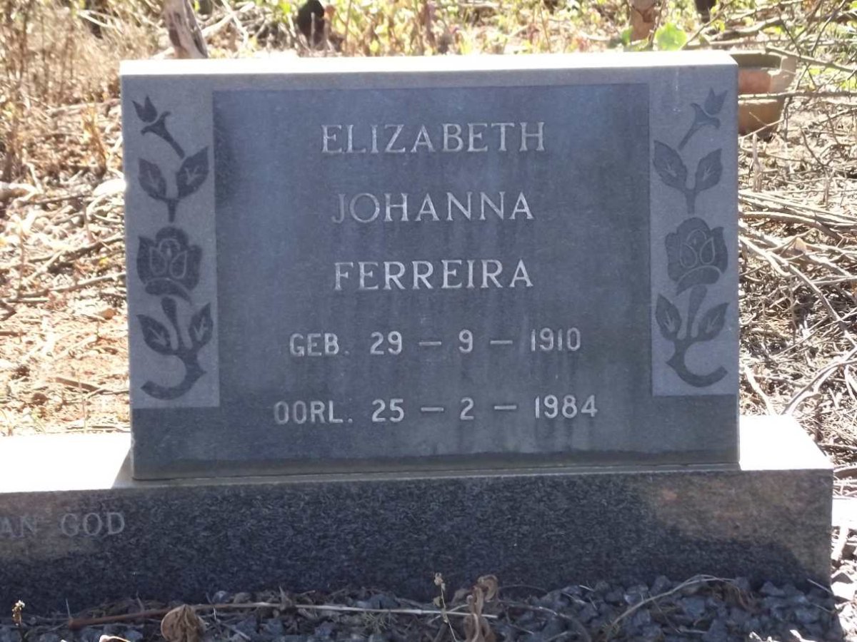 FERREIRA Elizabeth Johanna 1910-1984