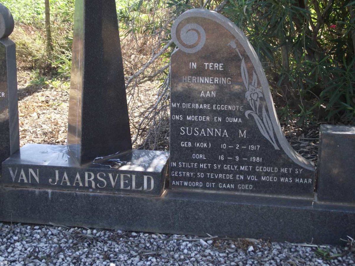 JAARSVELD Susanna M., van KOK 1917-1981
