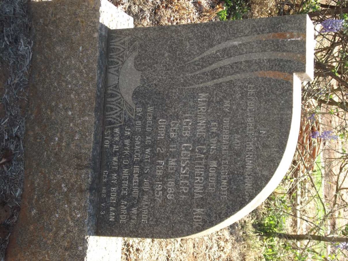 KOK Marianne Catherina nee GEISSLER 1888-1957