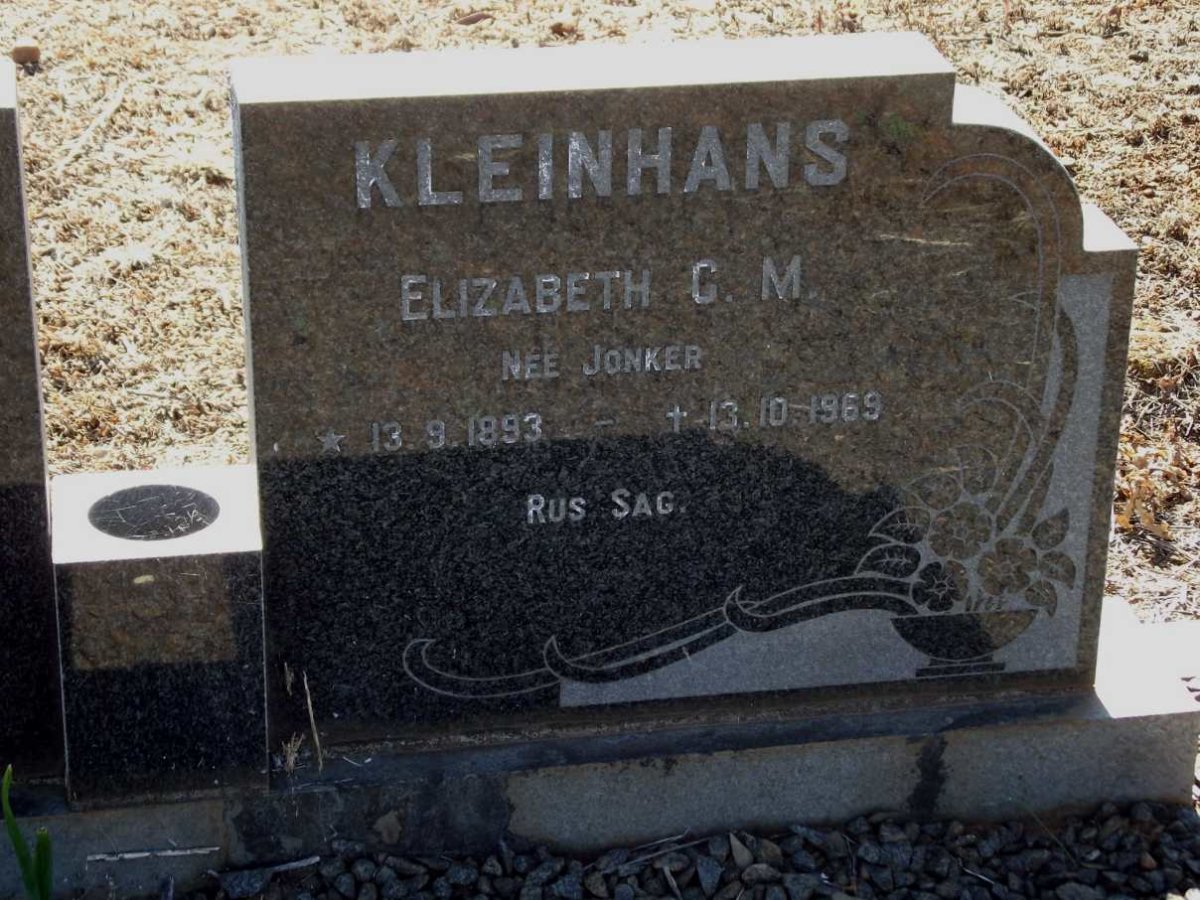 KLEINHANS Elizabeth C.M. JONKER 1893-1969