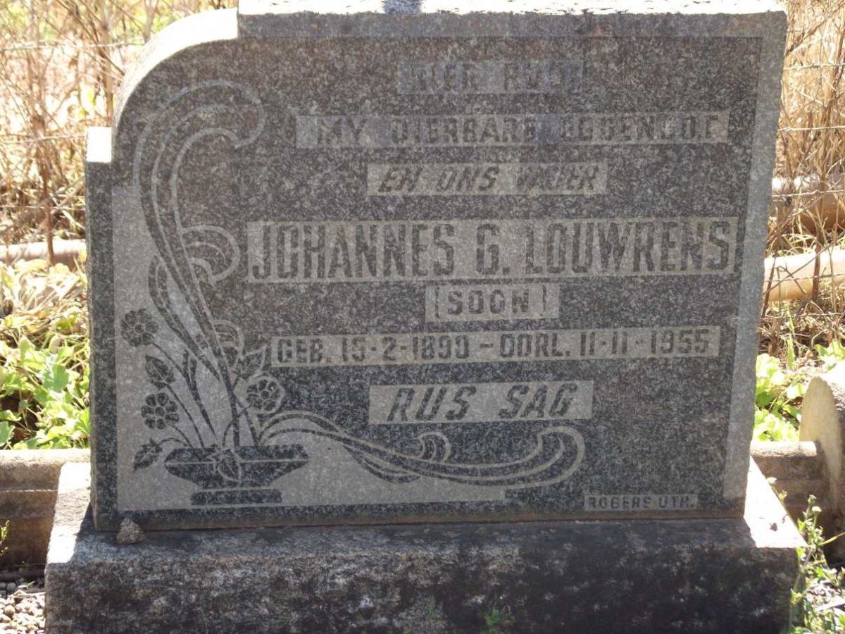 LOUWRENS Johannes G. 1890-1955