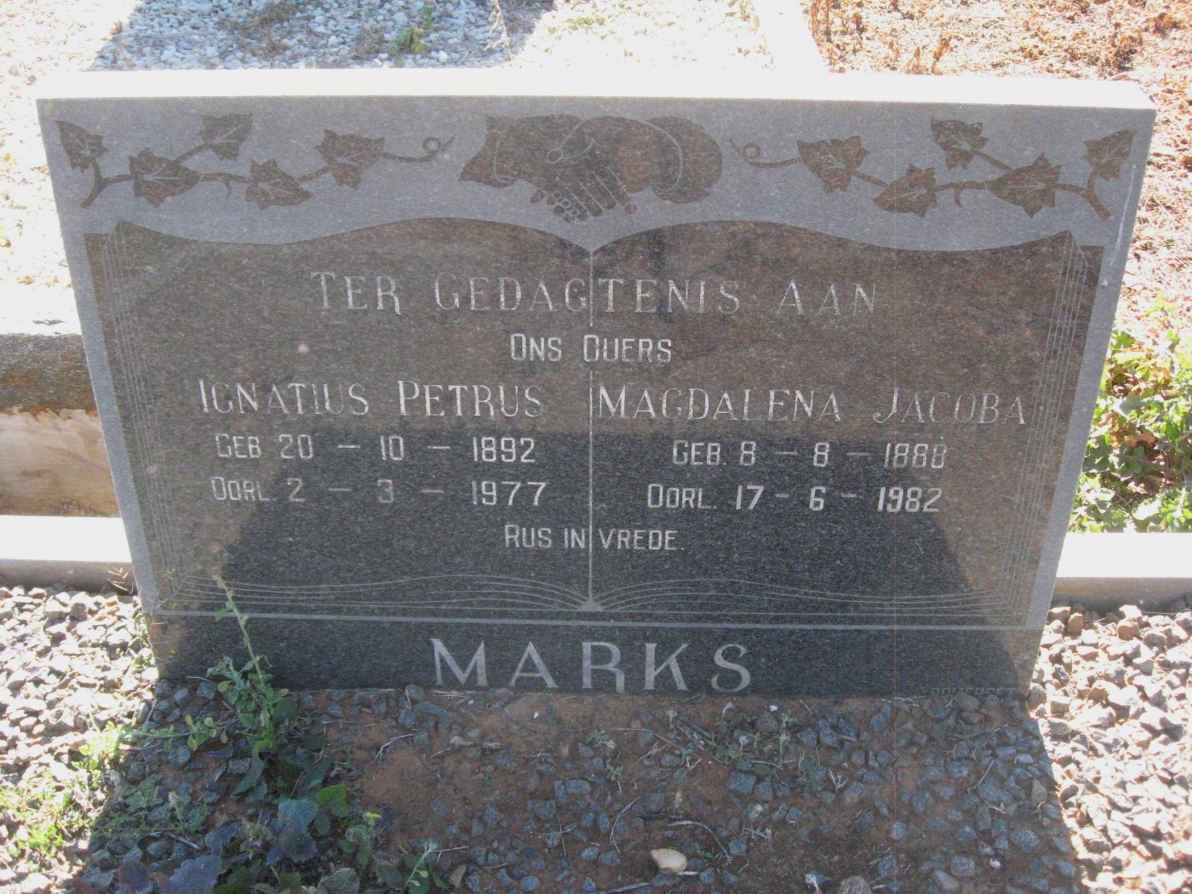 MARKS Ignatius Petrus 1892-1977 &amp; Magdalena Jacoba 1888-1982