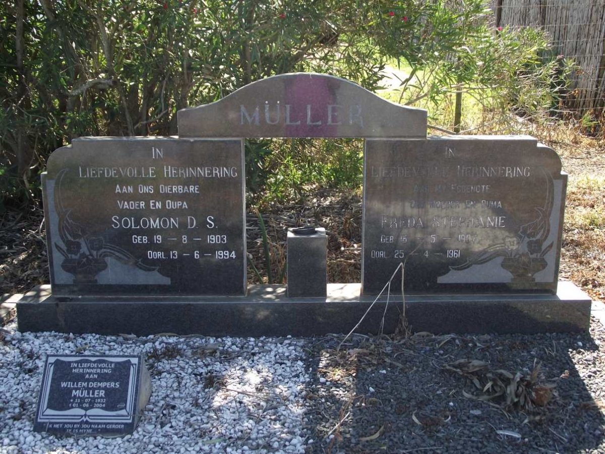 MULLER Solomon D.S. 1903-1994 &amp; Freda Stephanie 1907-1961 :: MULLER Willem Dempers 1932-2004