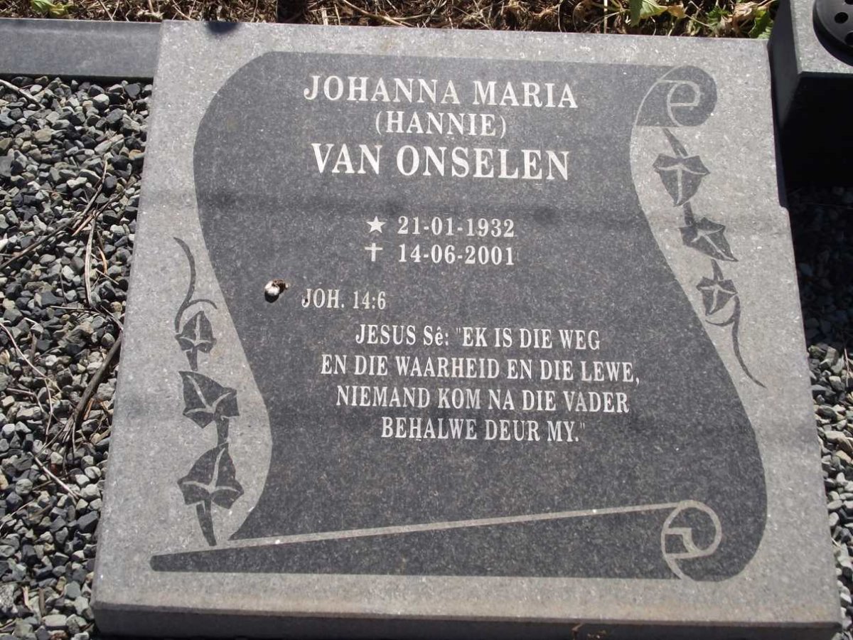 ONSELEN Johanna Maria, van 1932-2001
