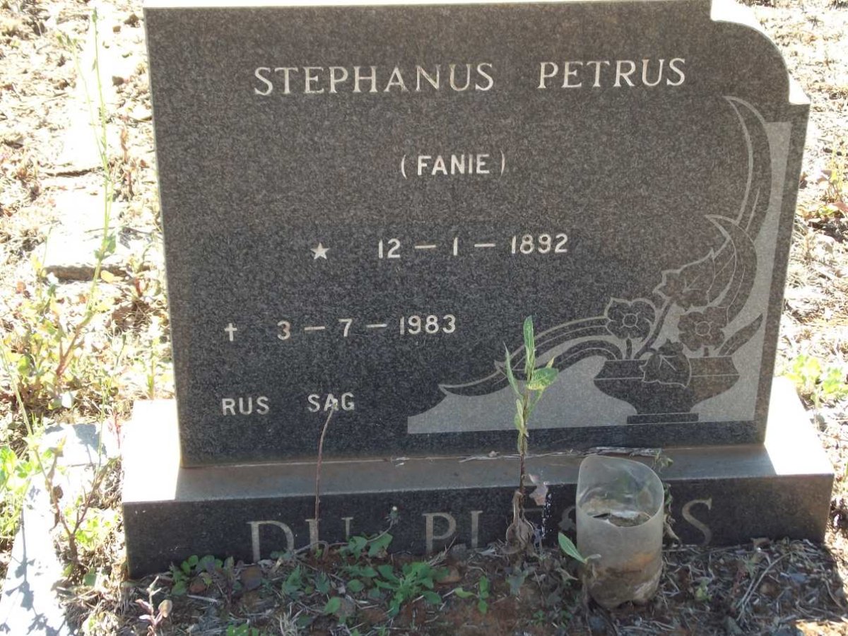 PLESSIS Stephanus Petrus, du 1892-1983