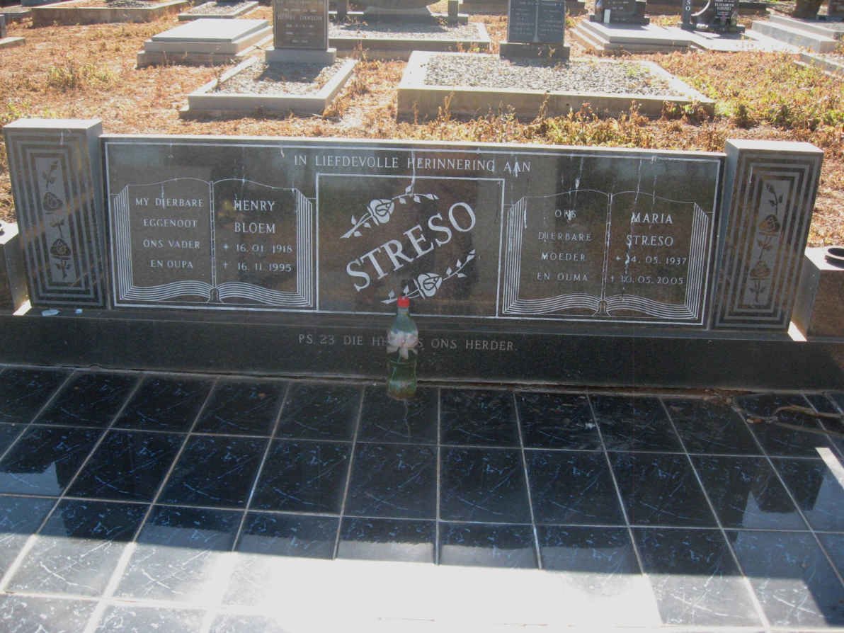 STRESO Henry Bloem 1918-1995 &amp; Maria 1937-2005