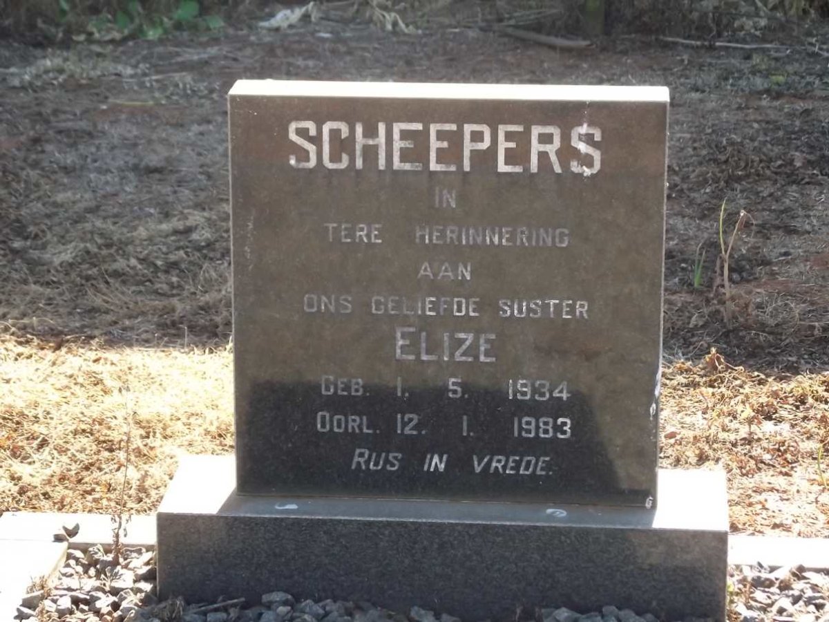 SCHEEPERS Elize 1934-1983